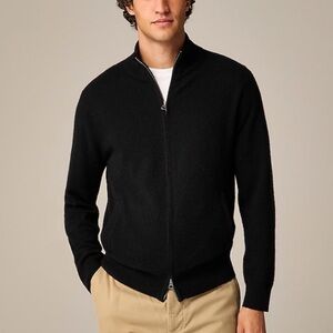 J.Crew Black Cashmere Full-Zip Sweater